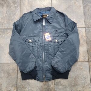 Vintage 80s Timber King Men's Medium Military Police Full Zip Bomber Jacket